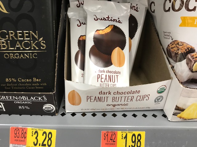 Justin's Dark Chocolate Peanut Butter Cups - 26 best vegan candies at walmart with bonus printable