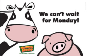 cow and pig we can't wait till monday