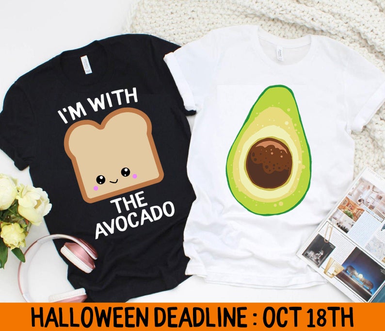 im with the avocado tshirt white avocado tshirt boyfriend girlfriend matching shirts toast and avocado black and white