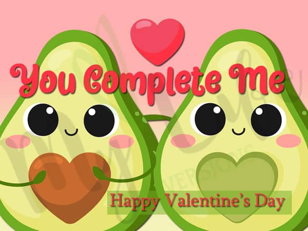 Cute Avocado Kawaii Kids Valentine Cards | Printable Valentines | Classroom Valentines | Valentines for Kids | Food Pun Valentines
