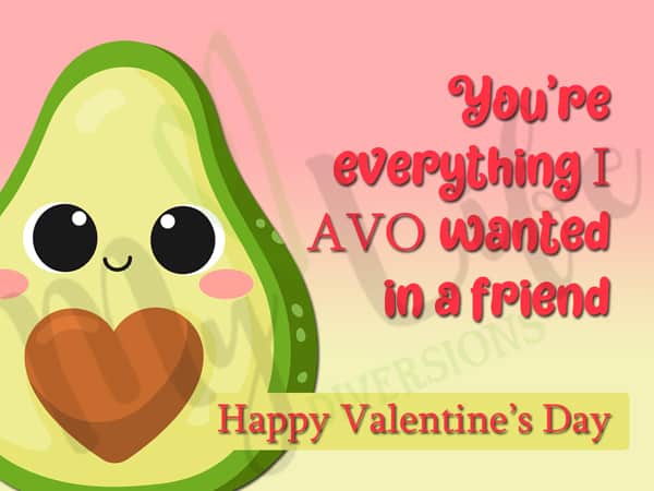 Cute Avocado Kawaii Kids Valentine Cards | Printable Valentines | Classroom Valentines | Valentines for Kids | Food Pun Valentines
