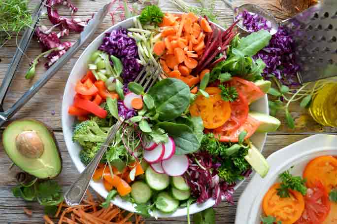salad and vegetable bowl